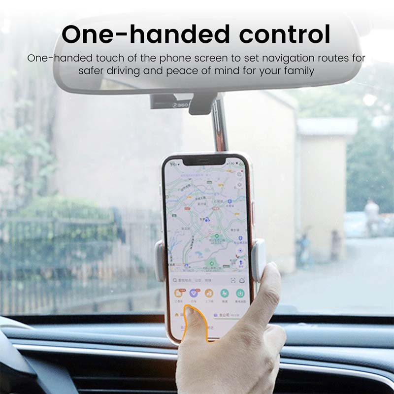 360°-os autós visszapillantó tükörre szerelhető telefontartó Állítható mobiltartó iPhone 13 GPS-ülés okostelefonhoz autós telefontartó állvány