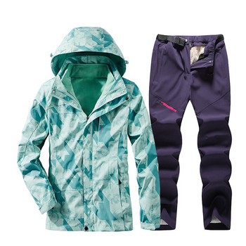 Γυναικεία φόρμα σκι Χειμερινό αδιάβροχο μπουφάν και παντελόνι για σκι Αντιανεμικό θερμικό παντελόνι για χιόνι Σετ Snowboarding για σκι Μάρκες