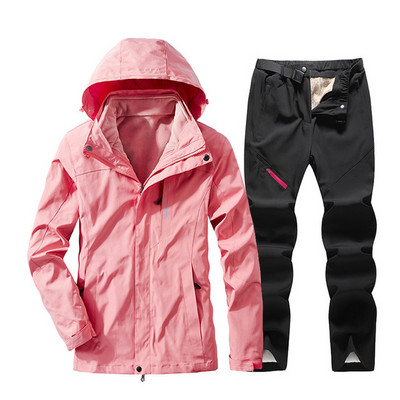 Costum de schi pentru femei, iarnă, în aer liber, jachetă și pantaloni, impermeabili, pentru zăpadă, impermeabili, pantaloni termici pentru zăpadă, schi, seturi pentru snowboarding.