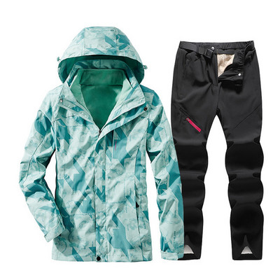 Costum de schi pentru femei, iarnă, în aer liber, jachetă și pantaloni, impermeabili, pentru zăpadă, impermeabili, pantaloni termici pentru zăpadă, schi, seturi pentru snowboarding.