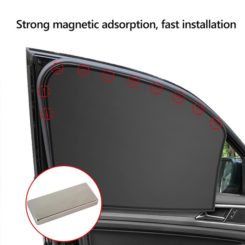 Parasolar geam lateral mașină Montaj magnetic Protector UV de vară Auto față spate Perdele neagră pentru geam Accesorii auto Interior