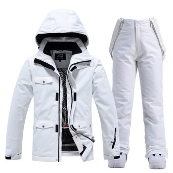-30 Γυναικείο κοστούμι χιονιού σε καθαρό χρώμα Σετ ρούχων Snowboard 10k αδιάβροχο αντιανεμικό χειμερινό μπουφάν για σκι + παντελόνι για κορίτσια