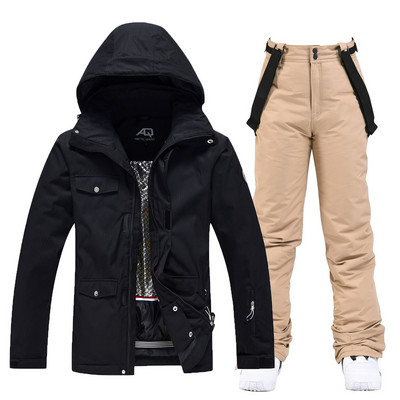 -30 Čiste boje Žensko snježno odijelo Kompleti odjeće za daskanje na snijegu 10k vodootporan zimski kostim Skijaška jakna + hlače za djevojčice