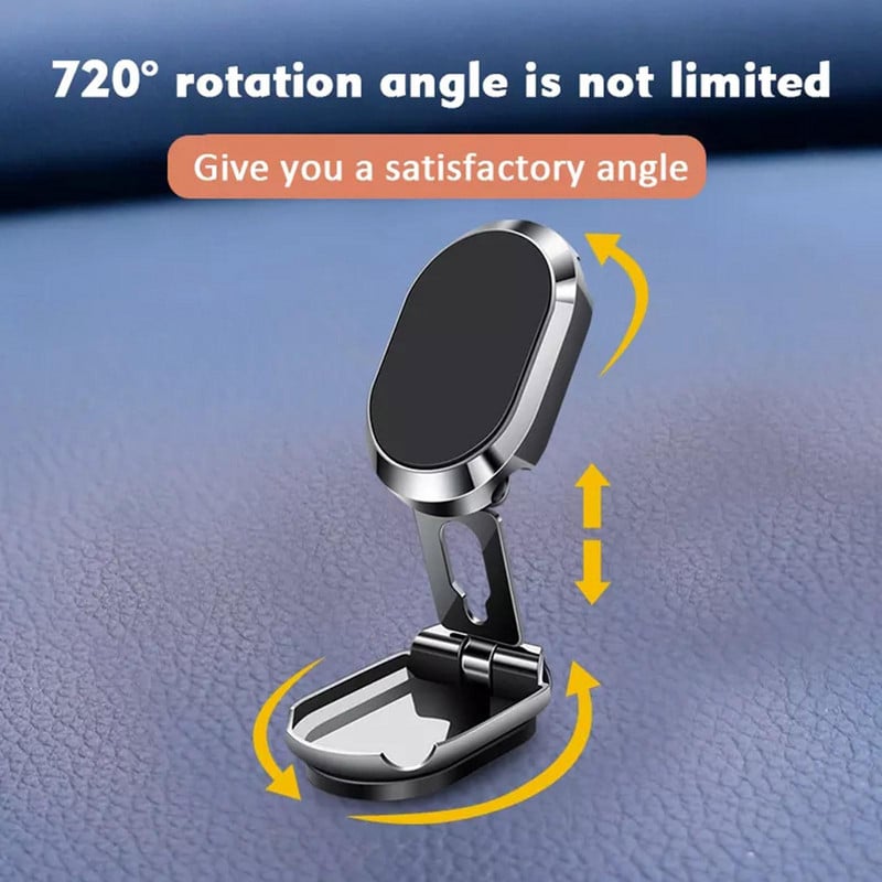 720 Forgó új fém összecsukható mágneses tapadó autós telefon tartó Mobiltelefon tartó állvány autós telefon tartóban GPS tartó