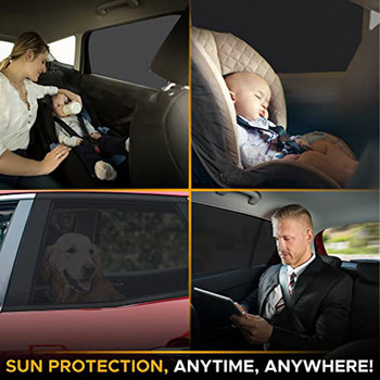 4 τμχ Οθόνες παραθύρων για προστασία από το κάμπινγκ από σφάλματα UV και κουνουπιέρα αυτοκινήτου για καλύμματα διχτυών που αναπνέουν για προστασία της ιδιωτικής ζωής