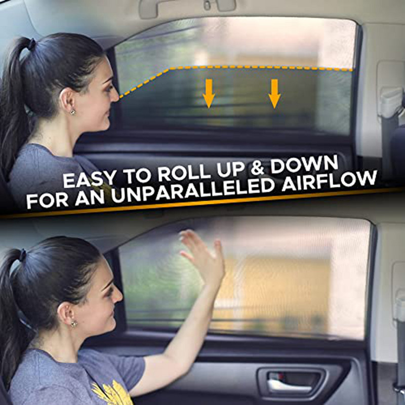 Paravane de fereastră 4 buc pentru protecție împotriva insectelor UV și plasă de țânțari pentru mașină pentru huse din plasă respirabile pentru confidențialitate