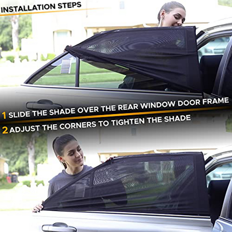 Paravane de fereastră 4 buc pentru protecție împotriva insectelor UV și plasă de țânțari pentru mașină pentru huse din plasă respirabile pentru confidențialitate