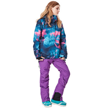 Нов зимен ски комплект за жени, ветроустойчив, водоустойчив, топъл, дишащ, студоустойчив и устойчив на износване палто + удебелени ски панталони