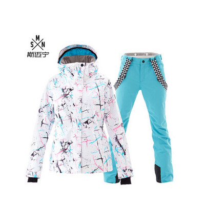 Nou set de schi de iarnă pentru femei, rezistent la vânt, impermeabil, cald, respirabil, rezistent la frig și la uzură, + pantaloni de schi îngroșați