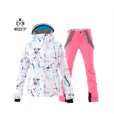 Nou set de schi de iarnă pentru femei, rezistent la vânt, impermeabil, cald, respirabil, rezistent la frig și la uzură, + pantaloni de schi îngroșați