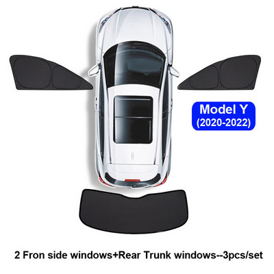 Umbrire de soare auto pentru Tesla Model 3 YXS 2021 2022 Protector de husă de parbriz pentru geam lateral față, umbrire pentru copii