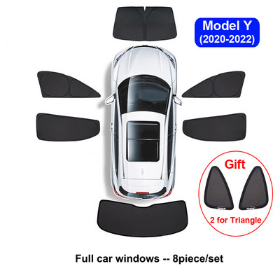 Umbrire de soare auto pentru Tesla Model 3 YXS 2021 2022 Protector de husă de parbriz pentru geam lateral față, umbrire pentru copii