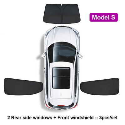 Umbrire de soare auto pentru Tesla Model 3 YXS 2021 2022 Protector de husă de parbriz pentru geam lateral față, umbrire pentru copii