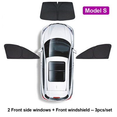 Umbrire de soare auto pentru Tesla Model 3 YXS 2021 2022 Protector de husă de parbriz pentru geam lateral față, umbrire pentru copii