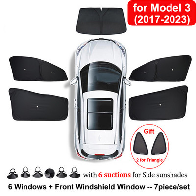 Umbrire de soare auto pentru Tesla Model 3 YXS 2021 2022 Protector de husă de parbriz pentru geam lateral față, umbrire pentru copii