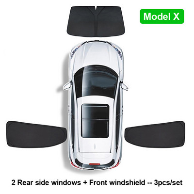 Umbrire de soare auto pentru Tesla Model 3 YXS 2021 2022 Protector de husă de parbriz pentru geam lateral față, umbrire pentru copii