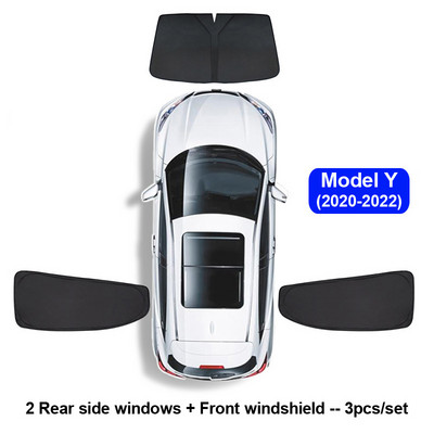 Umbrire de soare auto pentru Tesla Model 3 YXS 2021 2022 Protector de husă de parbriz pentru geam lateral față, umbrire pentru copii