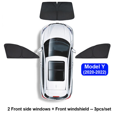 Umbrire de soare auto pentru Tesla Model 3 YXS 2021 2022 Protector de husă de parbriz pentru geam lateral față, umbrire pentru copii