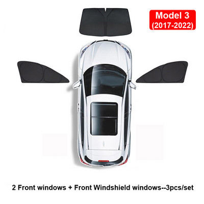 Umbrire de soare auto pentru Tesla Model 3 YXS 2021 2022 Protector de husă de parbriz pentru geam lateral față, umbrire pentru copii