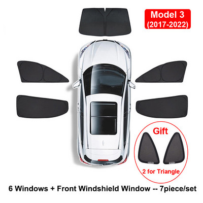 Umbrire de soare auto pentru Tesla Model 3 YXS 2021 2022 Protector de husă de parbriz pentru geam lateral față, umbrire pentru copii