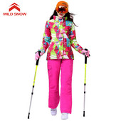 WILD SNOW Γυναικεία στολή σκι αντιανεμική, αδιάβροχη εξωτερική αθλητική ένδυση Γυναικεία κάμπινγκ ιππασίας Σκι Ζεστό μπουφάν Snowboard Ski, W518