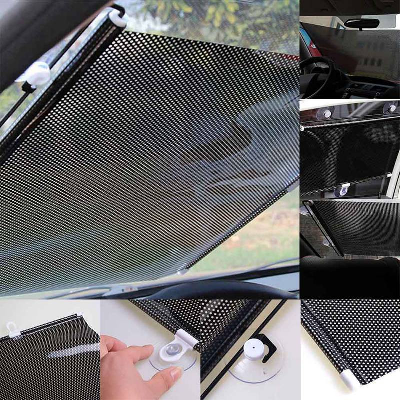 Umbrele de soare universale pentru fereastră laterală din față spate ale mașinii Geamuri auto retractabile din PVC Umbrire de soare cu protecție anti-UV Capac parasolar