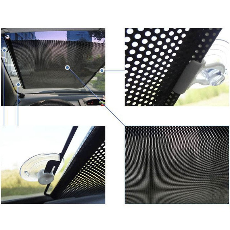 Umbrele de soare universale pentru fereastră laterală din față spate ale mașinii Geamuri auto retractabile din PVC Umbrire de soare cu protecție anti-UV Capac parasolar
