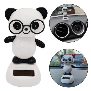 Solar Power Ταμπλό αυτοκινήτου Swinging Doll Στολίδι εσωτερικού αυτοκινήτου Δώρο Διακοσμήσεις εσωτερικού χώρου Γυαλιά Panda Anime Αξεσουάρ αυτοκινήτου