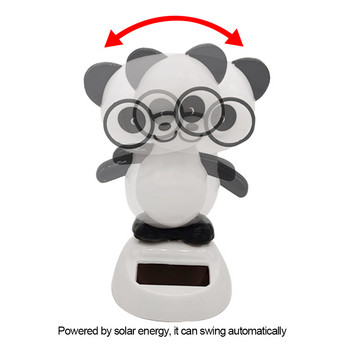 Solar Power Ταμπλό αυτοκινήτου Swinging Doll Στολίδι εσωτερικού αυτοκινήτου Δώρο Διακοσμήσεις εσωτερικού χώρου Γυαλιά Panda Anime Αξεσουάρ αυτοκινήτου