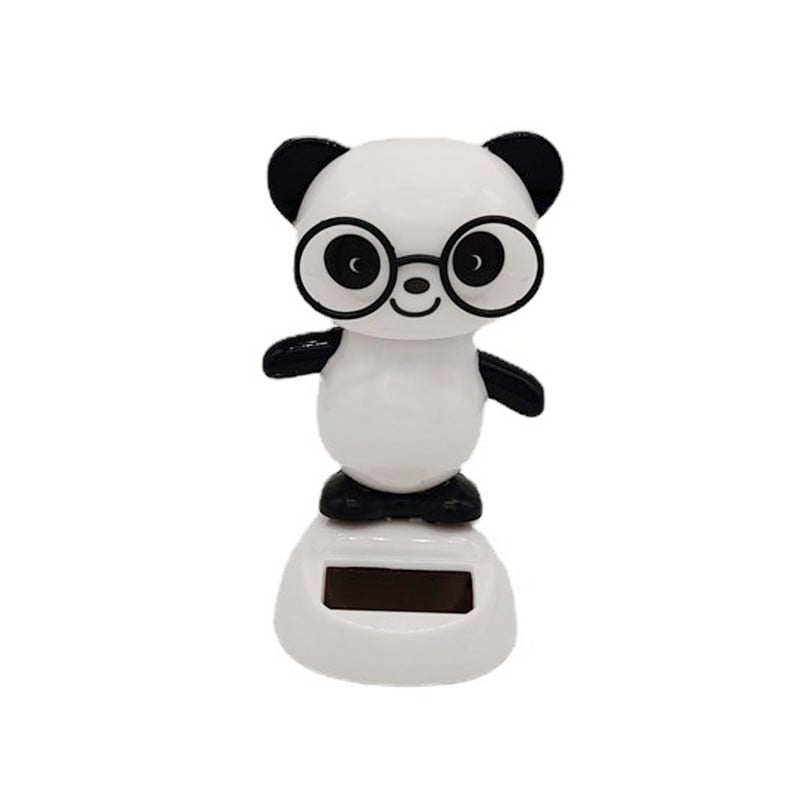 Solar Power autó műszerfal Lengő baba autó belső dísz Ajándék belső dekoráció Szemüveg Panda Anime autós kiegészítők