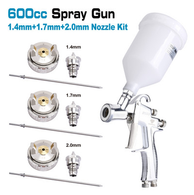 RONGPENG Professional R500 LVLP purškimo pistoletas vandens pagrindu aliejiniai dažai 1.3/1.4/1.5/1.7/2.0 purkštukų gravitacinis aerografinis teptukas galutiniam dažymui