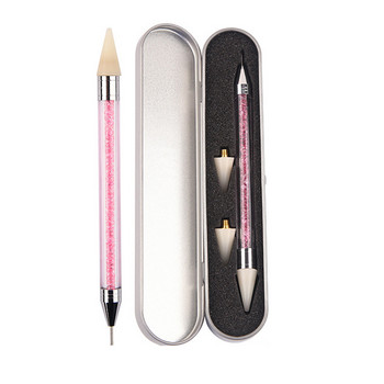 1 τεμ. στυλό 2 τρόπου χρήσης Nail Art Dot Pen Nails Ζωγραφική DIY Μανικιούρ Βελόνες συλλογής Διακόσμηση Κιτ εργαλείων τέχνης Αντικατάσταση κεφαλής