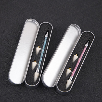 1 τεμ. στυλό 2 τρόπου χρήσης Nail Art Dot Pen Nails Ζωγραφική DIY Μανικιούρ Βελόνες συλλογής Διακόσμηση Κιτ εργαλείων τέχνης Αντικατάσταση κεφαλής
