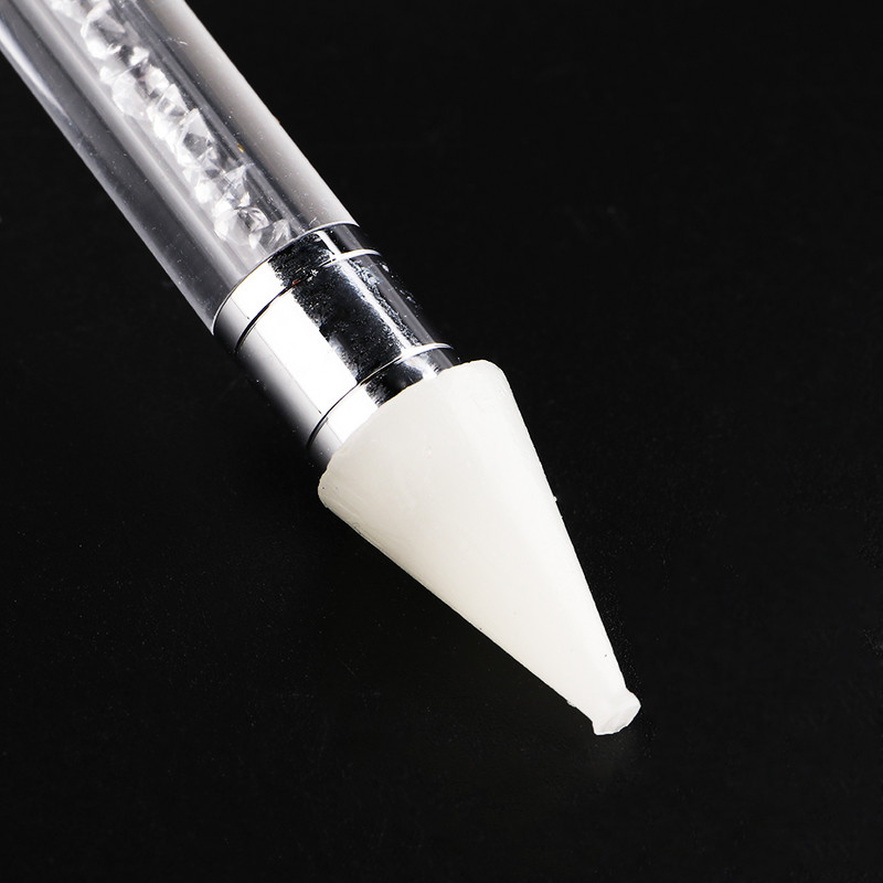 2 db Nail Art Pöttyöző Toll Kétvégű Festés Barkács ecset Strasszkő nyél Gyémántszedő Manikűr Pöttyöző Szerszám Köröm Kiegészítők