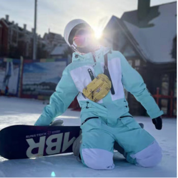 Νέες ολόσωμες φόρμες σκι για άντρες και γυναίκες για υπαίθριο κάμπινγκ Μπουφάν και παντελόνι για σκι σε χιόνι Μονότροφο Ζεστά ρούχα με διπλή σκιά