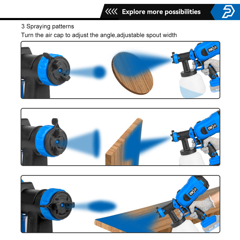 Pistol de pulverizare electric fără perii Doar corpul 1200ML HVLP Pulverizator de vopsea pentru acasă Controlul fluxului 4 duze Pulverizare ușoară Curățare de PROSTORMER