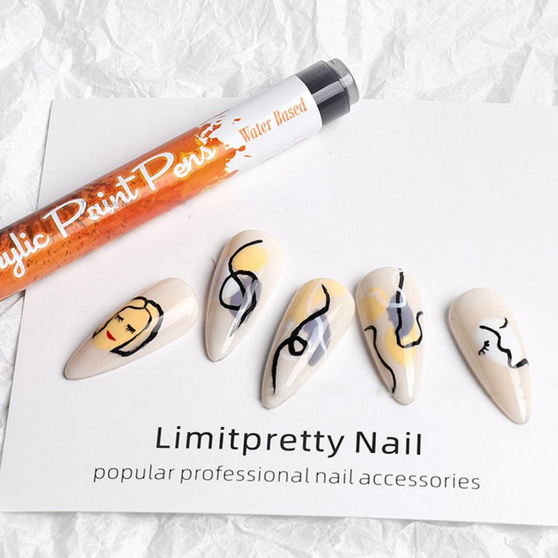 Pix pentru pictura de unghii, uscare rapidă, pix pentru căptușeală pentru unghii, rezistent la apă, în mai multe culori, pentru arta unghiilor, pictură DIY, creion graffiti pentru salon