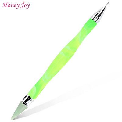 Unghii de ceară cu două capeți Selector de strasuri clare Pix pentru punctat Mâner de marmură Instrument de aplicare pentru ridicarea bijuteriilor Sfaturi autoadezive pentru cap de punct