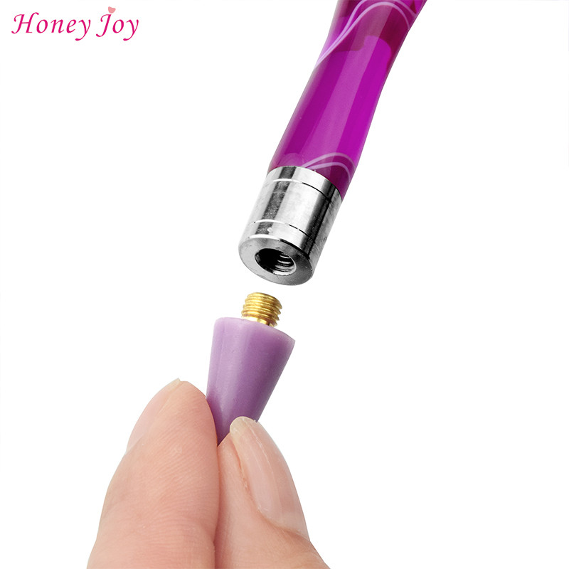 Unghii de ceară cu două capeți Selector de strasuri clare Pix pentru punctat Mâner de marmură Instrument de aplicare pentru ridicarea bijuteriilor Sfaturi autoadezive pentru cap de punct