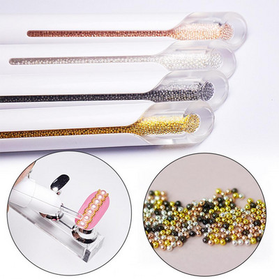 Dotting Pen Nail Art Reutilizabil automat cu mărgele Metal fermecător Nail Art Strass Selector pentru acasă