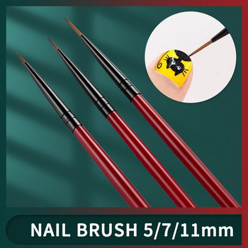 3 τμχ/σετ DIY Nail Art UV Gel Tips Manicure Liner Painting Pattern Painting Thin Ripe Line Nail Liner Pen Liner Nail Painting