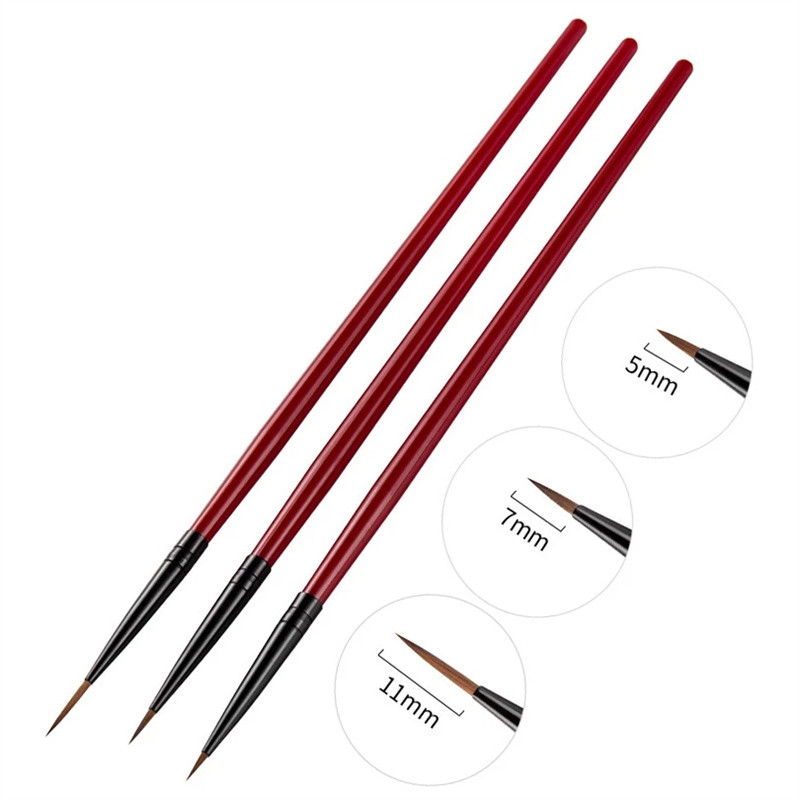 3 buc/set DIY Nail Art UV Gel Sfaturi Manichiura Liner Pictura Model Pictura Linie subțire de dungi Nail Liner Pen Perie pentru pictura unghiilor