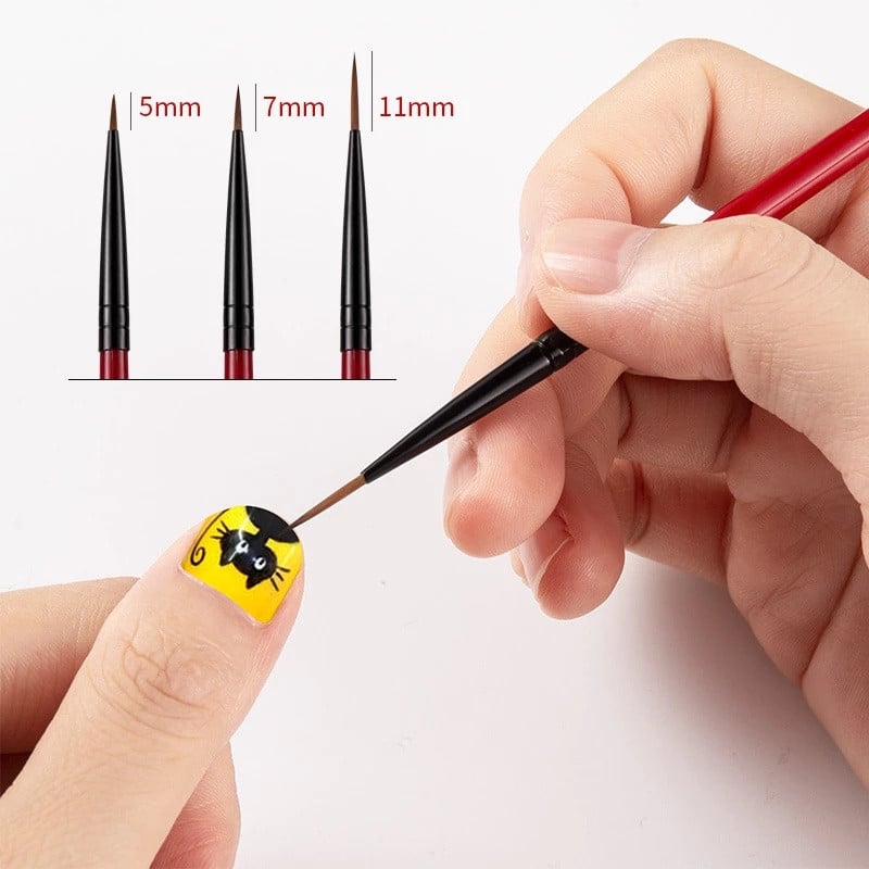 3 buc/set DIY Nail Art UV Gel Sfaturi Manichiura Liner Pictura Model Pictura Linie subțire de dungi Nail Liner Pen Perie pentru pictura unghiilor