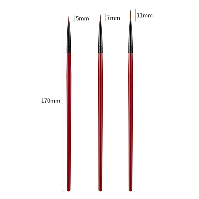 3 buc/set DIY Nail Art UV Gel Sfaturi Manichiura Liner Pictura Model Pictura Linie subțire de dungi Nail Liner Pen Perie pentru pictura unghiilor