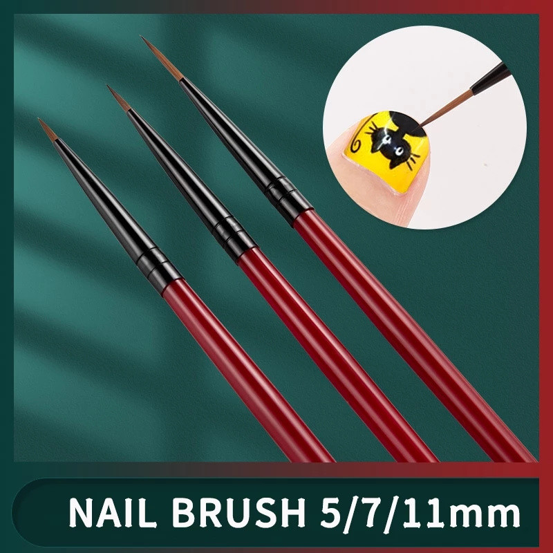 3 buc/set DIY Nail Art UV Gel Sfaturi Manichiura Liner Pictura Model Pictura Linie subțire de dungi Nail Liner Pen Perie pentru pictura unghiilor