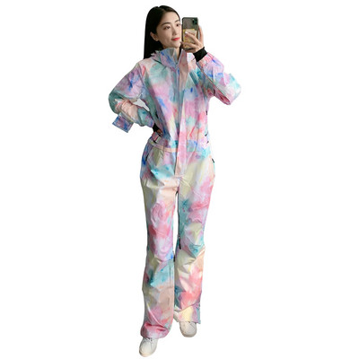 2022 Sport pentru femeie snowboarding salopetă o bucată femeie costum de schi cu glugă impermeabilă în aer liber femei munte trening haine