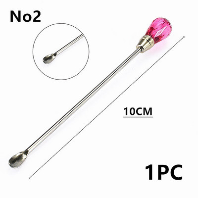 NOVO Modni Akrilni prah od nehrđajućeg čelika Tekući UV Gel Žlica Lopatica Igla Olovka za manikuru Nail Art Štap za miješanje Alati