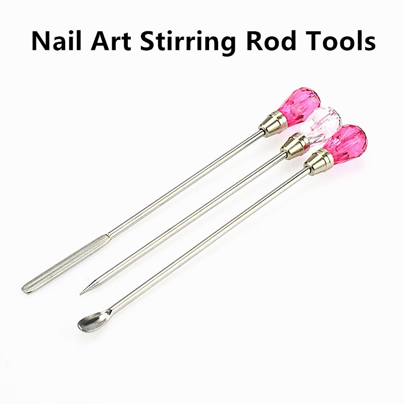 NOVO Modni Akrilni prah od nehrđajućeg čelika Tekući UV Gel Žlica Lopatica Igla Olovka za manikuru Nail Art Štap za miješanje Alati