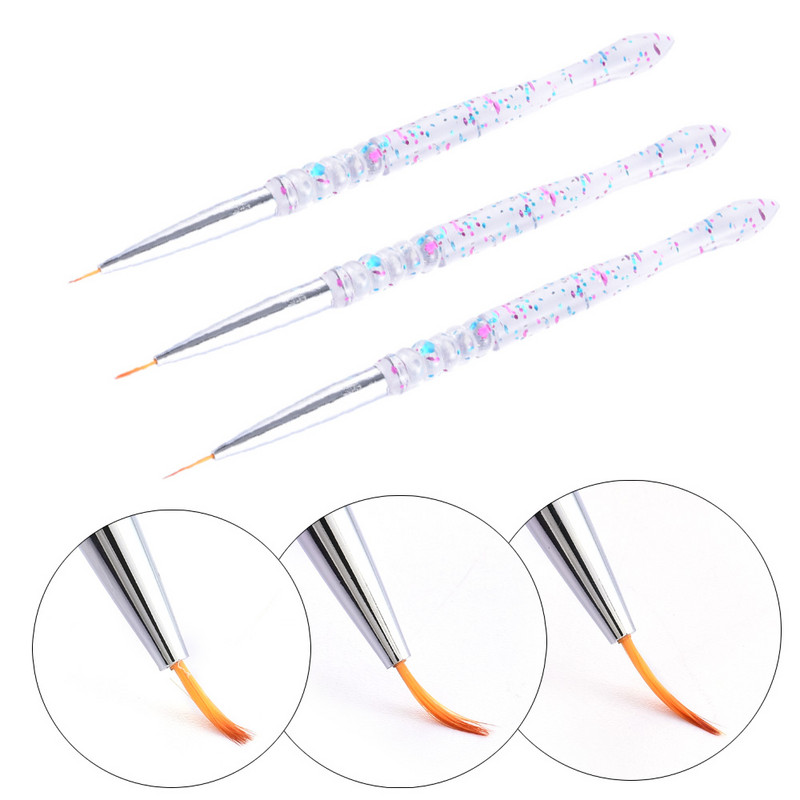 3 db/szett Nail Art Pöttyös rajz festő toll kampó virág faragás köröm toll szépség smink eszköz bélés lakk ecset tartozékok
