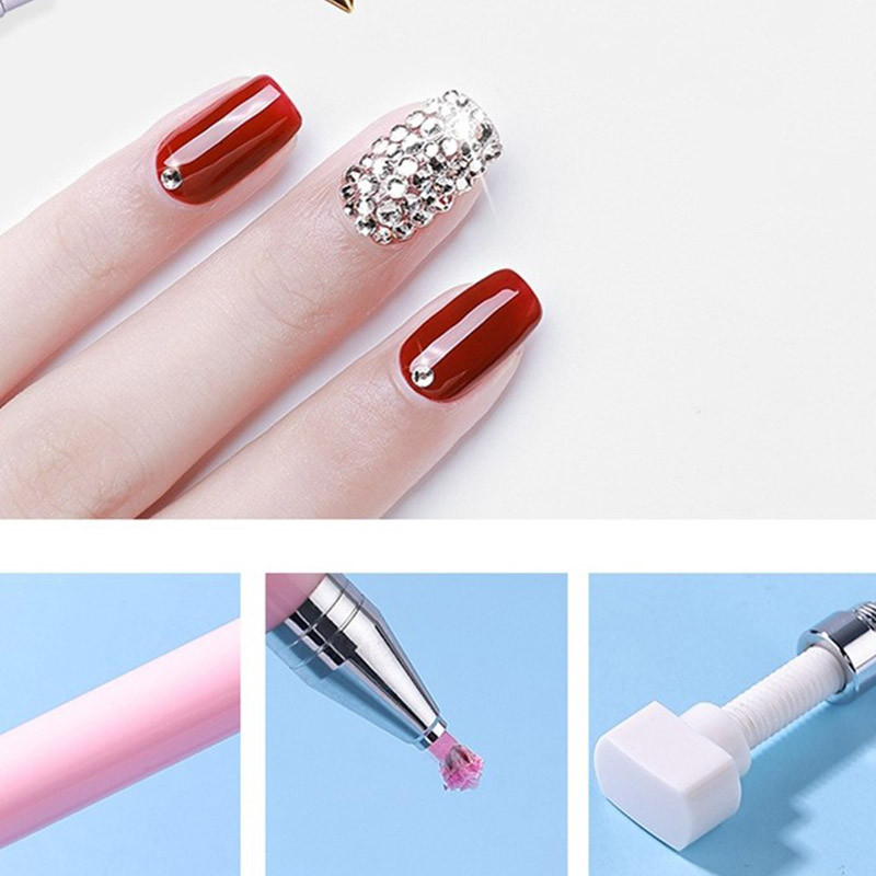 Új Nail Art Dotting Tool Forgó automata fúró toll Forgó pontozó zsírkréta ragadós toll